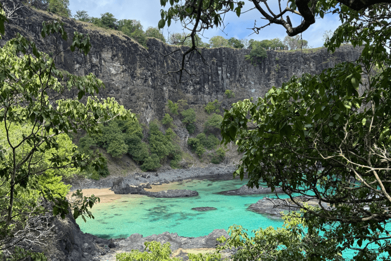 View of blue pools during Trilha do Capim Acu hike in Fernando de Noronha
