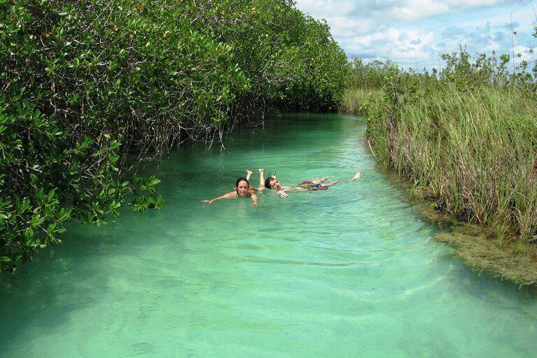 Excursion to a secluded spot for swimming during a luxury tour of the Yucatan peninsula