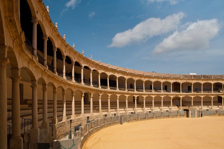 Interior of bullfighting ring in Ronda, Spain