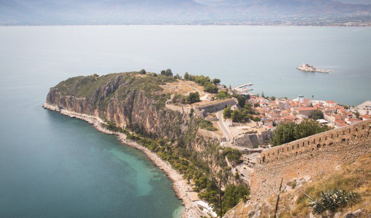 Napflio aerial view during luxury Greece tour