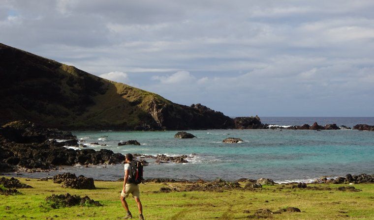 Private hiking expedition during luxury Easter Island tour