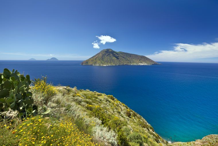 view of stromboli volcano on aeolian island hike on luxury sicily tour