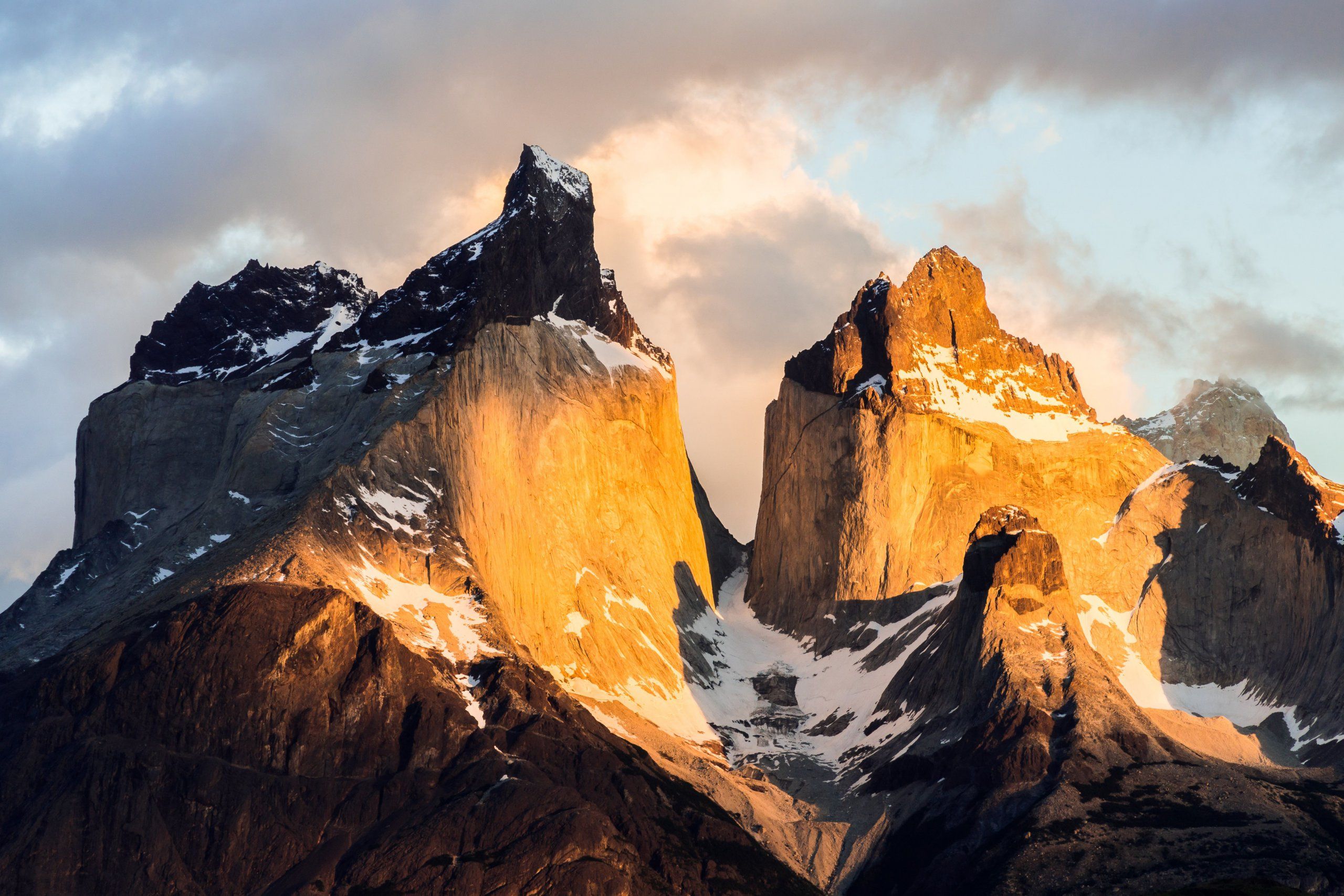 View of mountain range in Chilean Patagonia during a luxury hiking tour