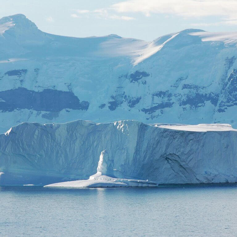 Iceberg floating in Antarctica during luxury cruise