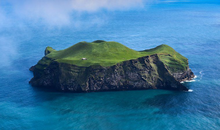 Aerial view of Bjarnarey Island