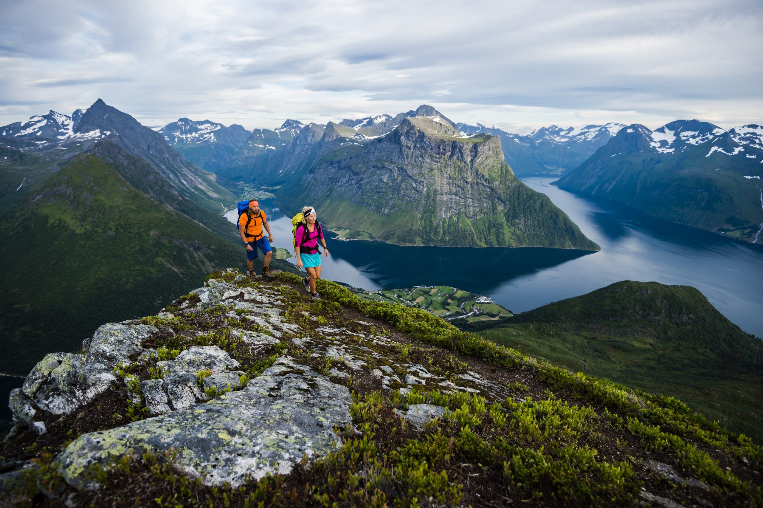Private hiking excursion with panoramic views of a fjord below