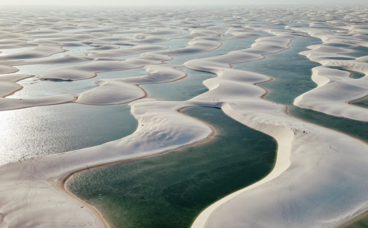 Aerial view of Lencois Maranhenses in Brazil