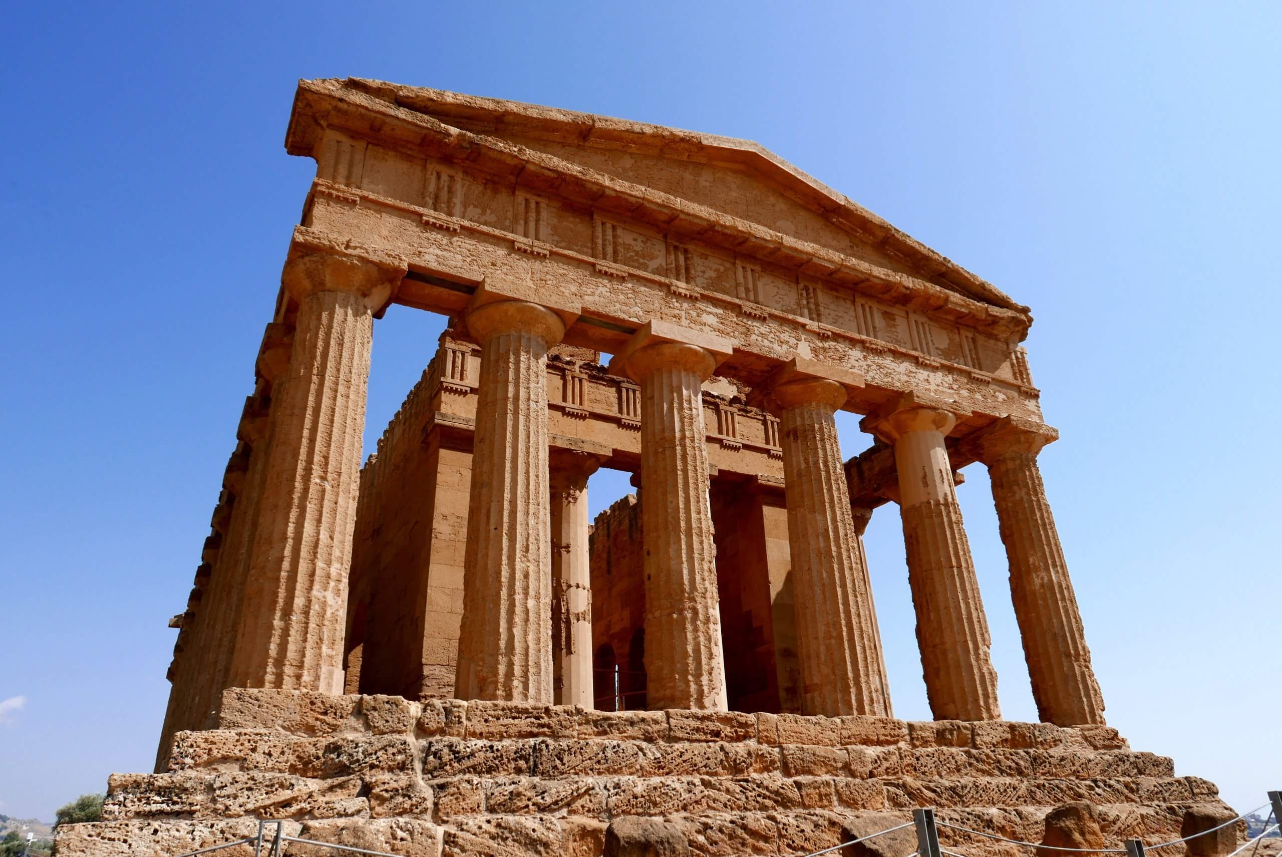 Temple in Valle dei Templi in Sicily