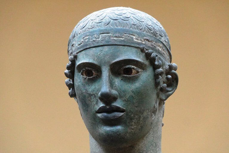 Bust of a man from ancient Greece