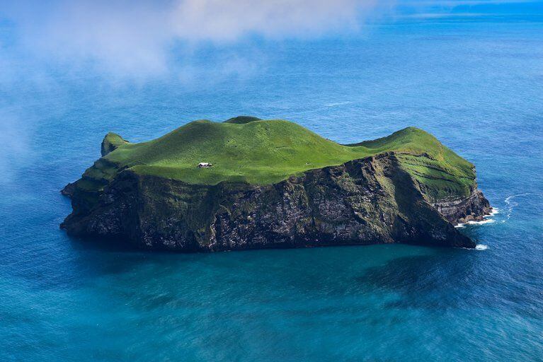 Aerial view of Bjarnarey Island