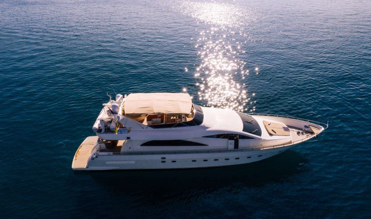 The luxurious Lady Lona yacht on sparkling waters during private yacht tour of Croatia