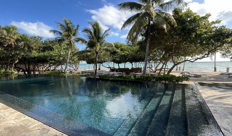 Enjoy ocean views from outdoor pool at the Itz'ana Resort in Belize
