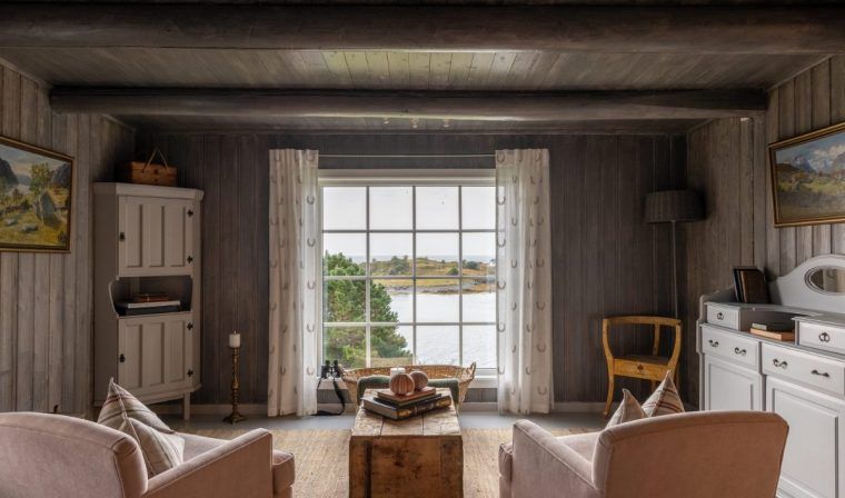 A view of the living space in one of the traditional cabins in Nusfjord