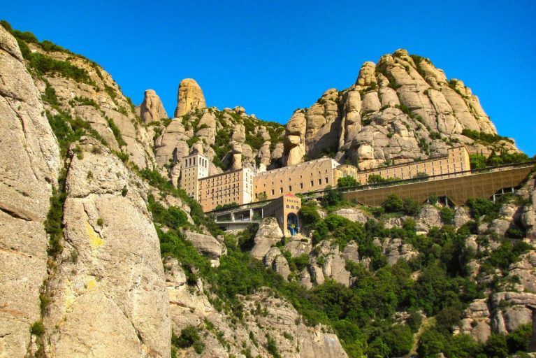 Monserrat monastery in the mountains in Spain