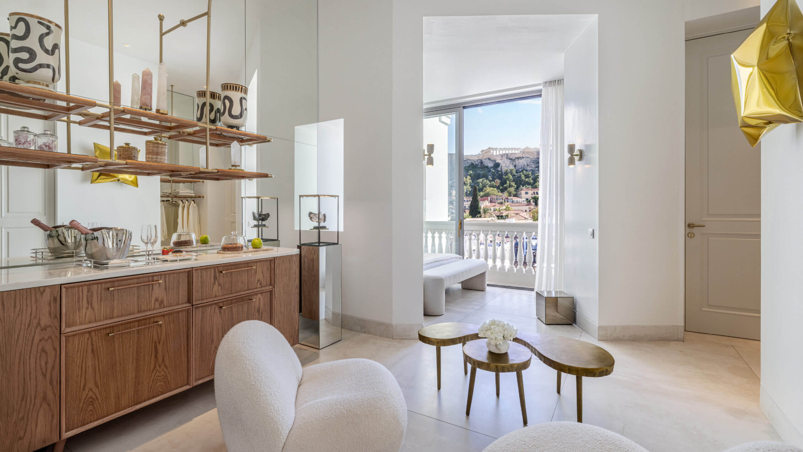 View of Acropolis from luxury suite in Dolli Hotel