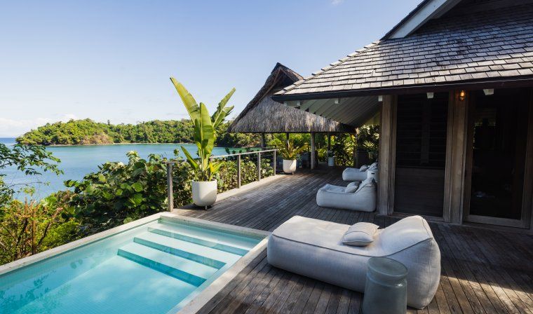 Luxury ocean view room with private pool at Islas Secas resort in Panama