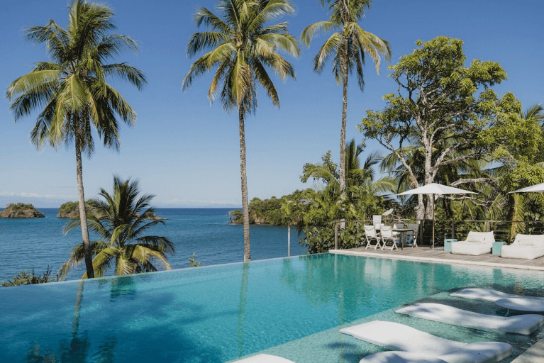 Private pool with ocean view at luxury island resort, Islas Secas