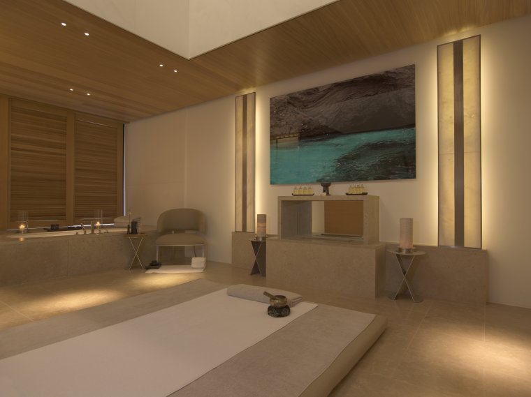 Interior of luxury spa experience at the Amanzoe Aman Spa in the Peloponnese region