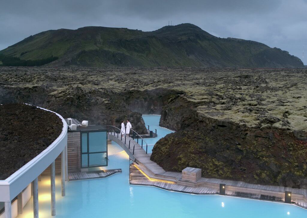 Outdoor view of the Blue Lagoon Spa at The Retreat Hotel in Iceland