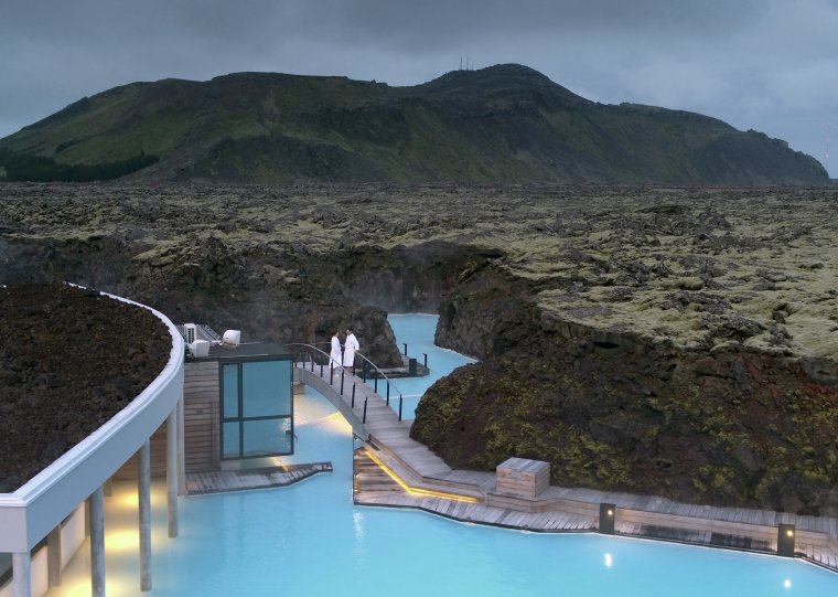Outdoor view of the Blue Lagoon Spa at The Retreat Hotel in Iceland