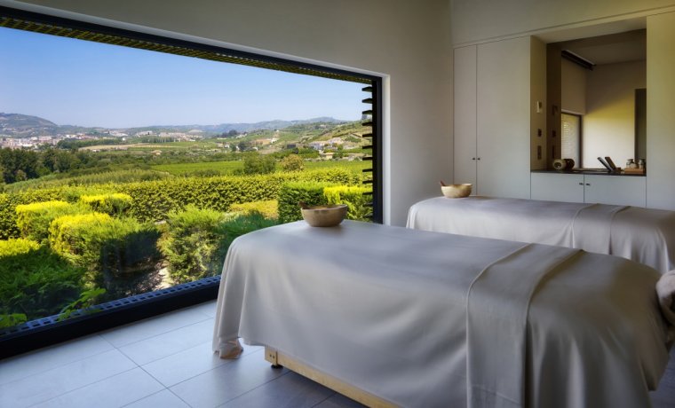 View of Douro Valley in Portugal from spa at Six Senses hotel