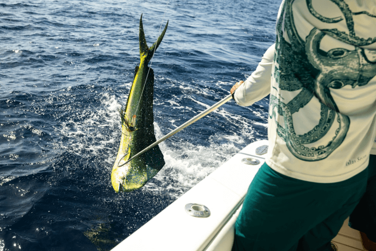Fishing excurion to Hannibal Bank near private island resorts on Pacific coast of Panama