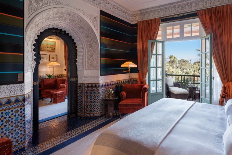 Luxury hotel suite at La Mamounia in Marrakesh