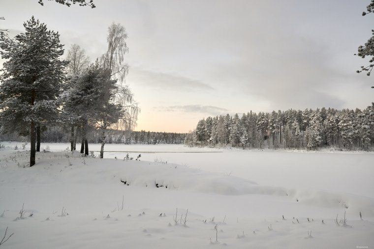 View of Arctic landscape in Swedish Lapland