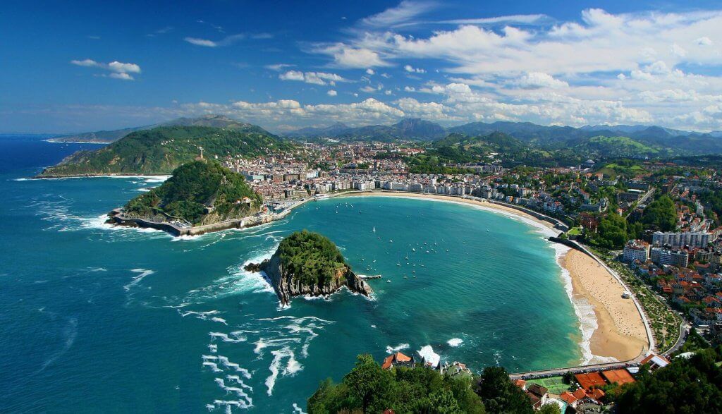Aerial view of San Sebastian in Spain's Basque Country