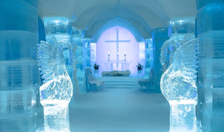 Luxury ice room in the famous Igloo Hotel in Northern Norway
