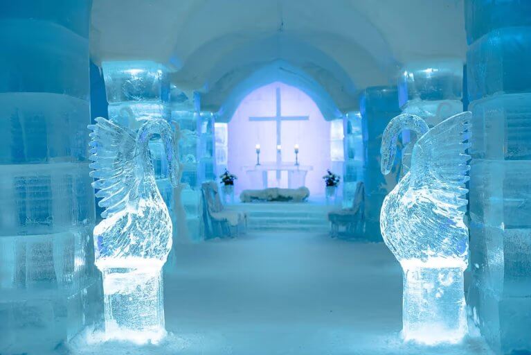 Luxury ice room in the famous Igloo Hotel in Northern Norway