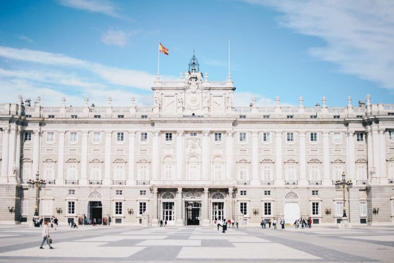 The grand Palacio Real in Madrid in Spain