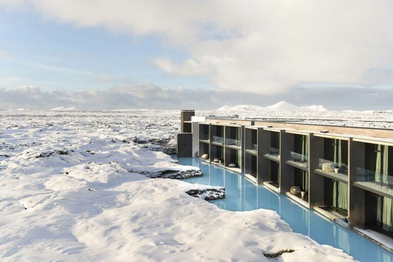 The Retreat Hotel covered in snow