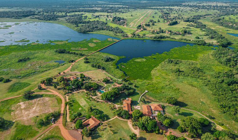 Aerial view of Caiman Luxury Lodge
