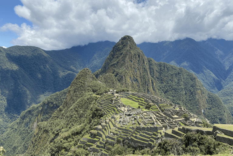 Clear view of Machu Picchu from hiking trail