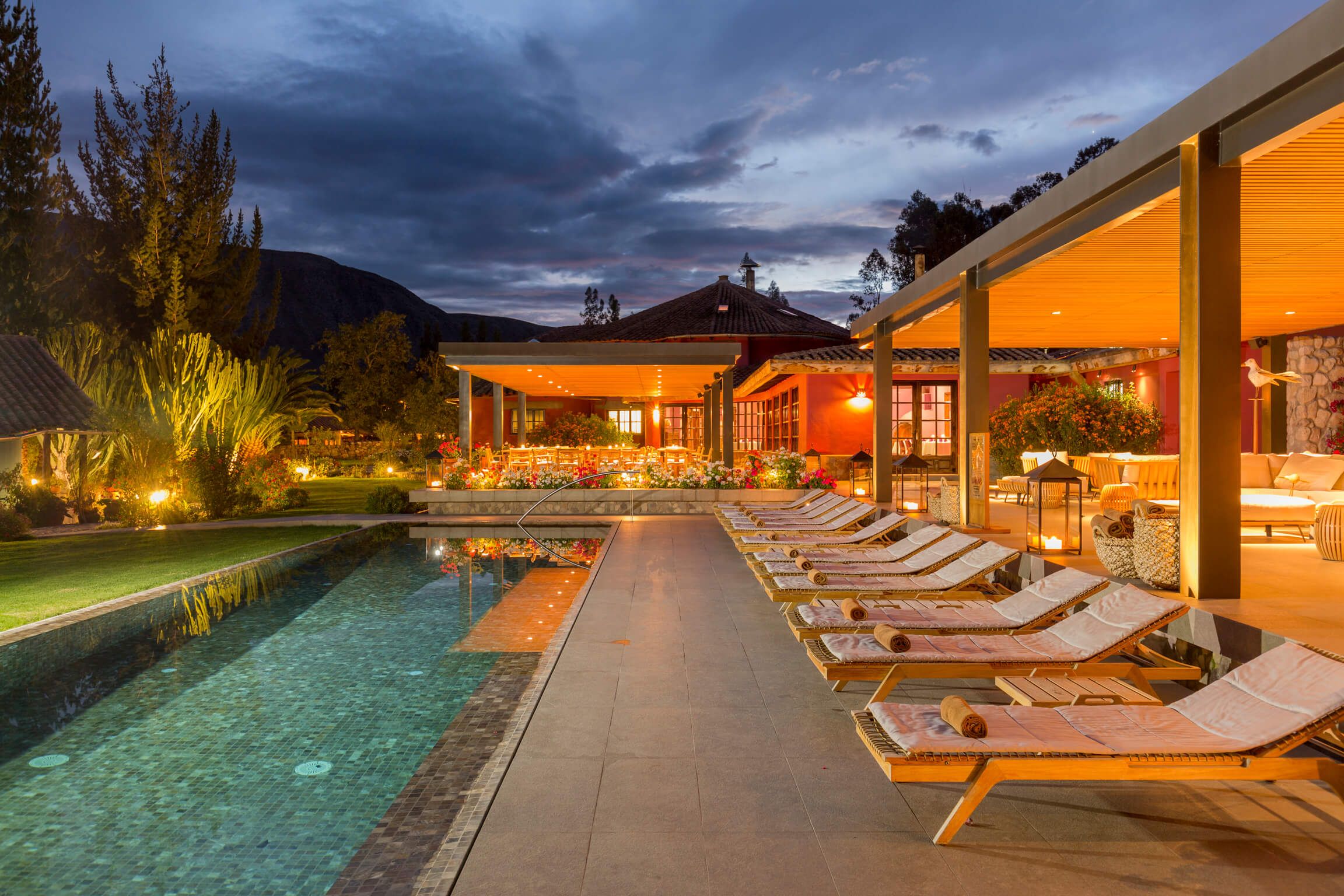 View of pool at Sol y Luna, a luxury hotel in Peru's Sacred Valley