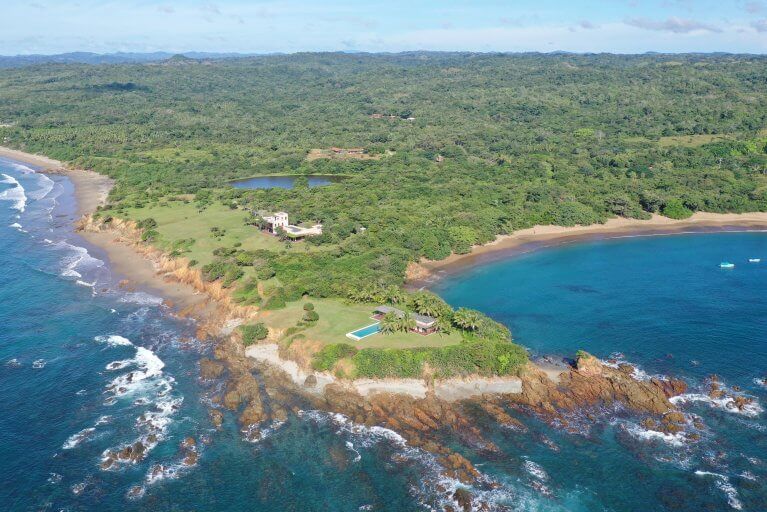 Aerial view of a luxury private estate on Panama's Azuero Peninsula