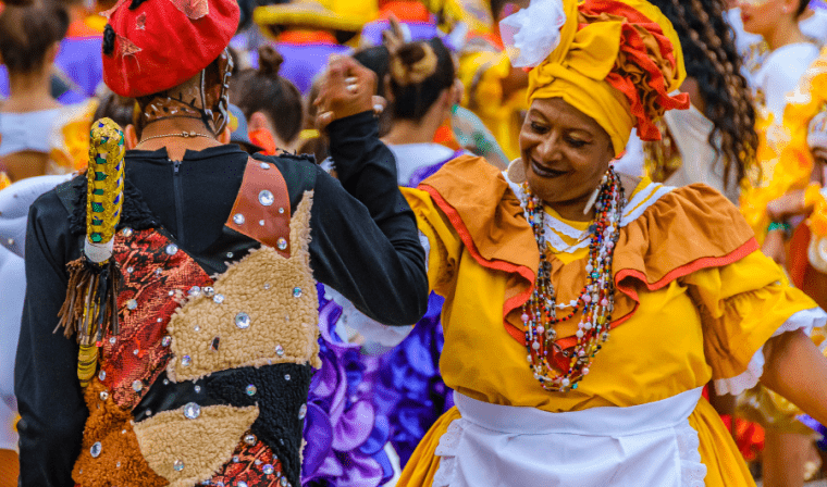 People dancing Afro-Urugayan Candombe in Montevideo
