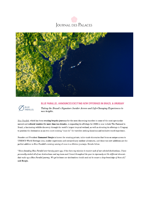 Blue Parallel launches two new luxury bespoke tours in Latin America