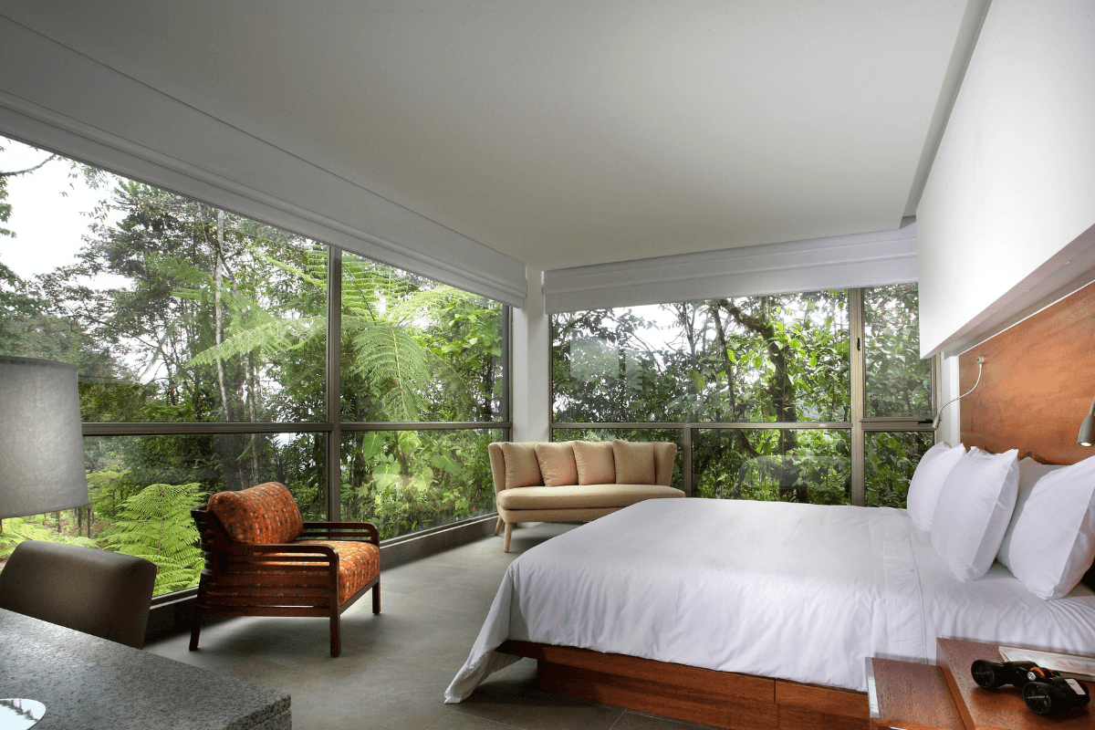 Luxury suite in Mashpi Lodge in Ecuador's cloud forest