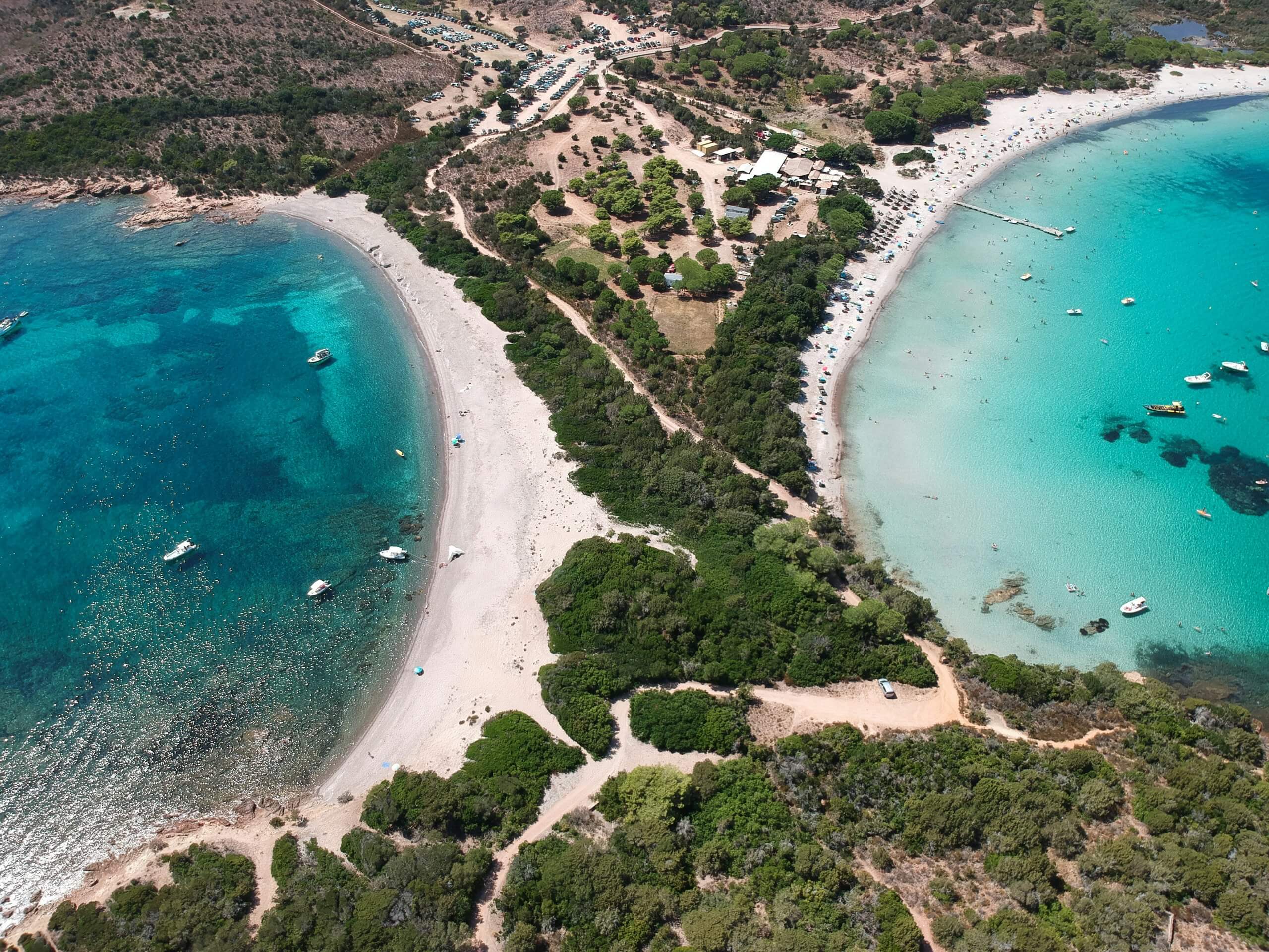 Aerial view of some of Porto Vecchio's best beaches