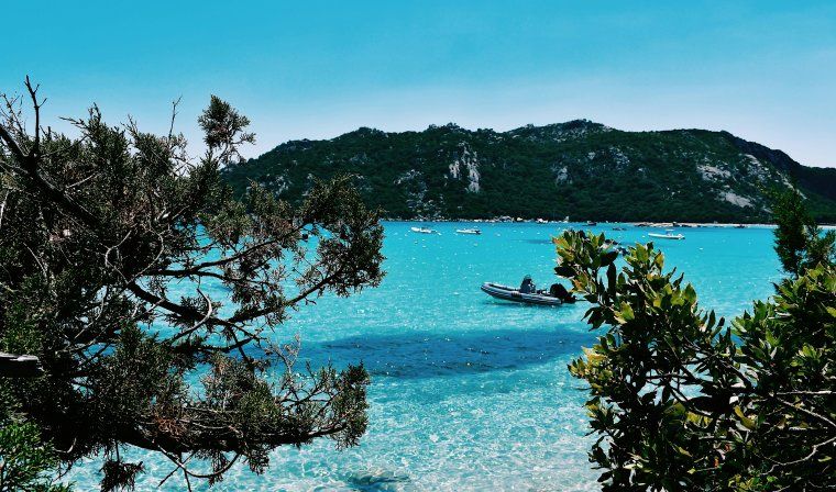 Sparkling blue waters of Santa Giulia in Corsica