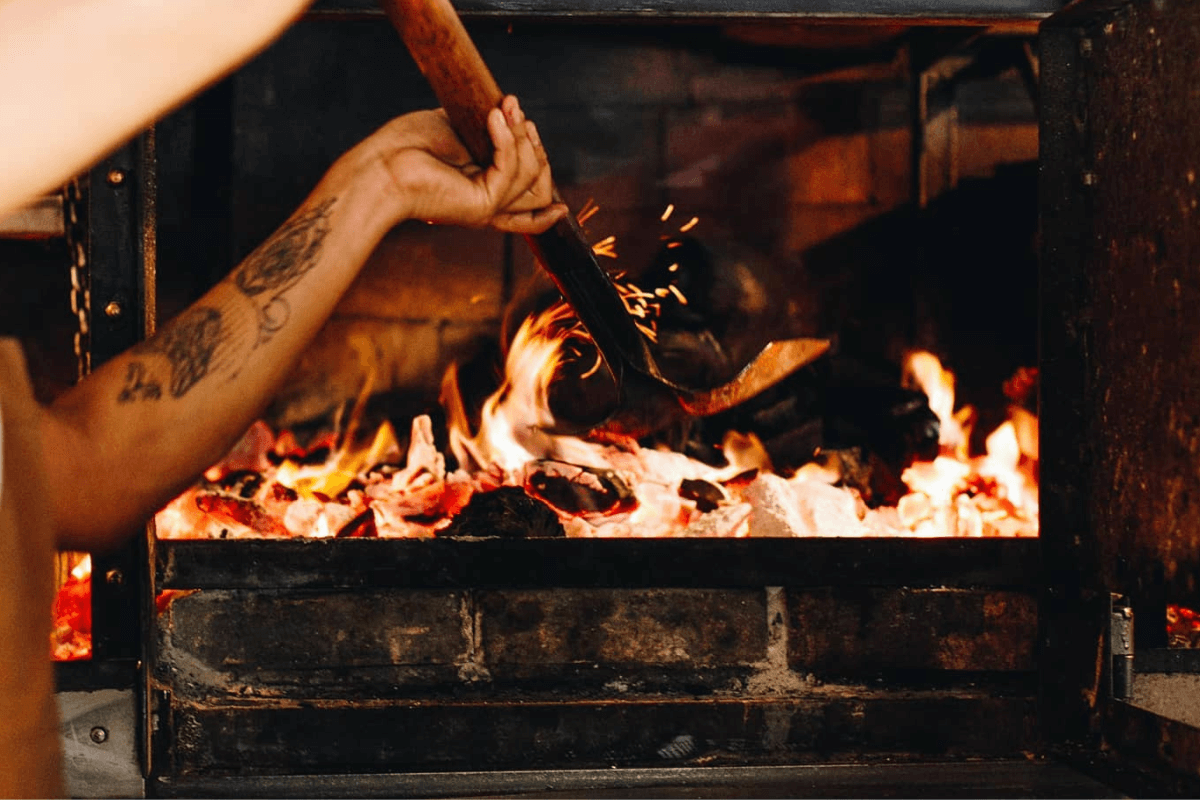 One of the best restaurants in Buenos Aires flame cooking asado steak