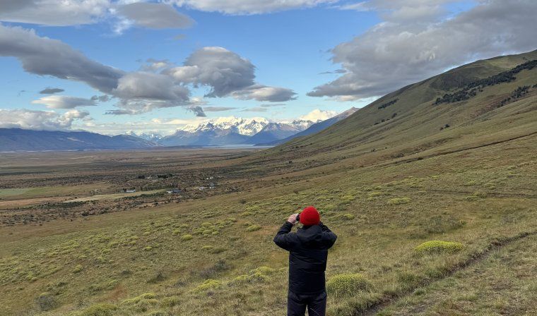 Traveler enjoying walk in El Calafate in Argentina