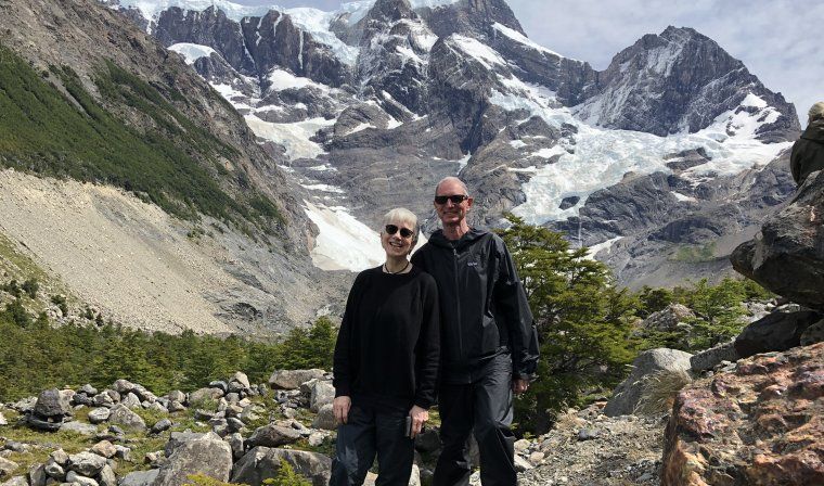 Couple hiking in Patagonia during luxury tour to Argentina