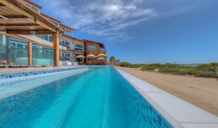 View of pool at Iguana Crossing in the Galapagos Islands