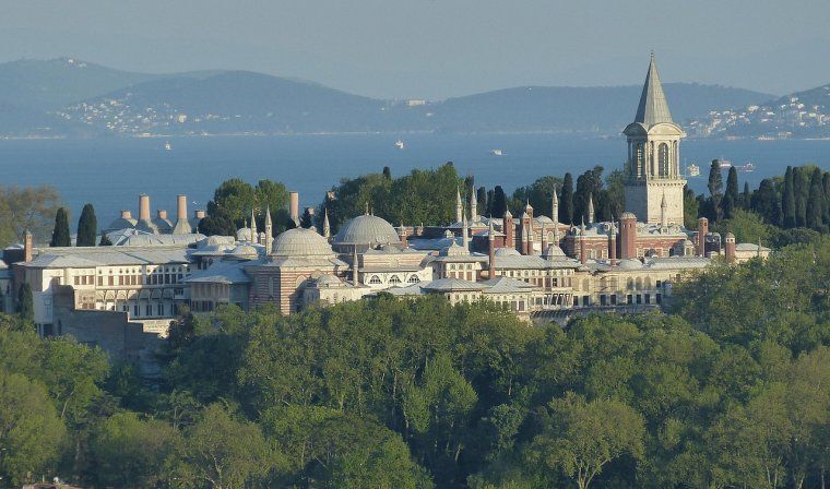 Aerial view of Topkapi Mosque in Istanbul, Turkey