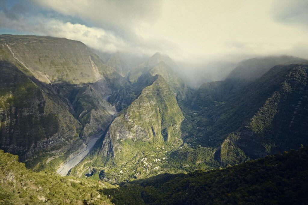 Aerial view of Andean Mountains in Peru during luxury Inca Trail trek to Machu Picchu