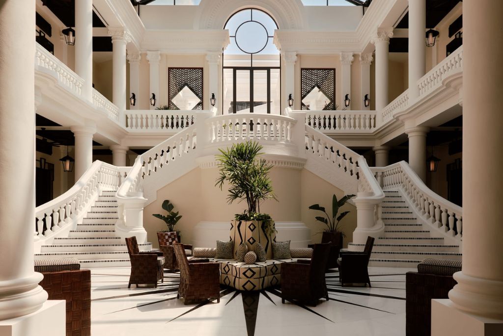 Exquisite lobby at the entrance of Cartagena's Four Seasons