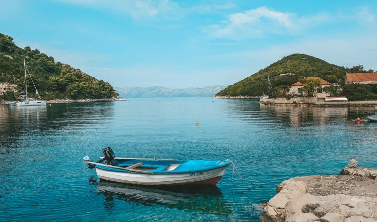 View of beautiful Great Lake around Mljet island in Croatia